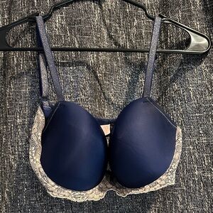 Victoria's Secret Navy Lace Trim Bra